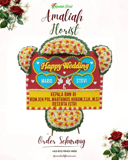 Papan Bunga Pernikahan Belun